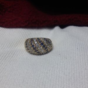 Cubic zirconia and Sapphire ring